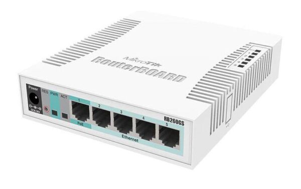 MikroTik RB260GS: 5 Port Smart Switch 5x1Gbps, inkl. NT oder passiv-PoE Power kaufen Schweiz | Mediatech.ch