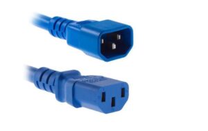 Verlängerungs-Netzkabel 230V: 1 Meter Kaltgerätestecker, blau