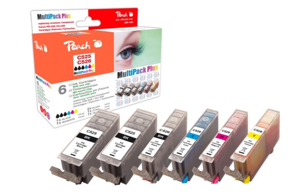 258915 - Mediatech Peach Tinte Canon CLI-526/PGI-525 CombiPk.+ 2x black/cyan/magenta/yellow kaufen Schweiz | Mediatech.ch