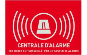 Abus Warn Aufkleber Alarmanlage, französisch kleine (Abmasse: 74x52.5 mm) kaufen | Mediatech.ch