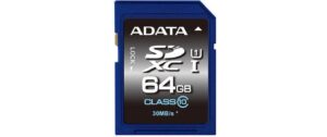 ADATA SDXC Card 64GB, Premier UHS-I C10 lesen: 30MB/s schreiben: 10MB/s