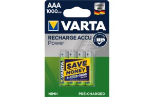 Varta, Akku Power NiMH AAA 1000 mAh, 4 Stüc 4er-Pack, NiMH, 1.2V