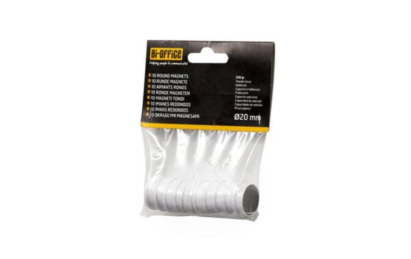Bi-Office Haftmagnet Super Strong 20 mm Weiss, 10 Stück