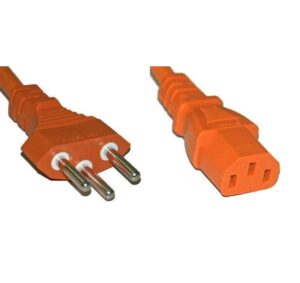 Diggelmann Netzkabel 250V/10A: 1.5 Meter Orange T12 Netzstecker und C13 Buchse kaufen | Mediatech.ch