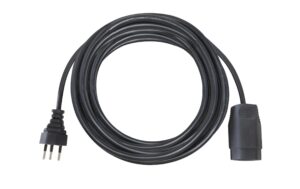 Kunststoff-Verlängerungskabel, 50m, schwarz 50m, schwarz, 3-polig, T12/T13