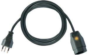Kunststoff-Verlängerungskabel, 3m, schwarz 3m, schwarz, 3-polig, T12/T13