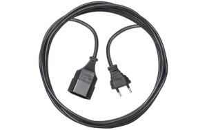 Kunststoff-Verlängerungskabel, 5m, schwarz 5m, schwarz, 2-polig, T11/T11