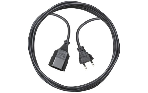 Kunststoff-Verlängerungskabel, 5m, schwarz 5m, schwarz, 2-polig, T11/T11