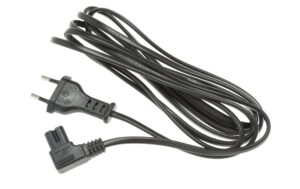 Euro Netzkabel 230V 3m, 2 polig, gewinkelt Steckertyp 26, Kabelende C7