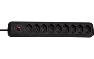 Brennenstuhl Eco-Line Steckdosenleiste 9xT13, ohne Schalter, schwarz, 2m Kabel