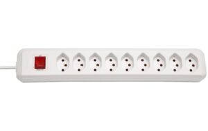 Brennenstuhl Eco-Line Steckdosenleiste 9xT13, mit Schalter, weiss, 2m Kabel