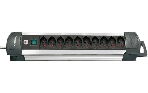 Brennenstuhl Premium-Alu-Line Steckerleiste 10xT13, mit Schalter, sz/alu, 3m Kabel kaufen Schweiz | Mediatech.ch