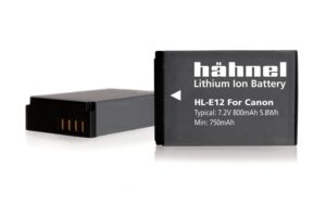 Hähnel Ersatzakku HL-E12, für Canon LP-E12 Lithium-Ionen-Akku, 7,2V 800mAh