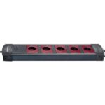 Brennenstuhl Premium-Line Technik SDL 5xT13 quer, ohne Schalter, sz/rt, 3m Kabel