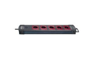 Brennenstuhl Premium-Line Technik SDL 5xT13 quer, ohne Schalter, sz/rt, 3m Kabel