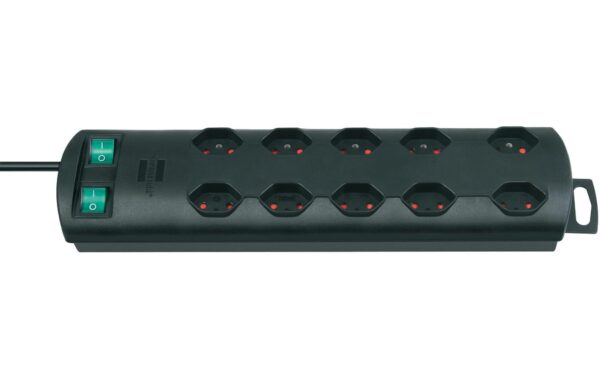 283362 - Mediatech Brennenstuhl Primera-Line Steckdosenleiste 10xT13 quer, mit 2 Schaltern, sz, 2m Kabel kaufen Schweiz | Mediatech.ch