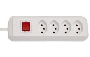 283390 - Mediatech Brennenstuhl Swiss-Line Steckdosenleiste 4xT13, mit Schalter, weiss, 1.5m Kabel kaufen Schweiz | Mediatech.ch