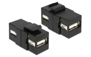 Delock Keystone Jack: USB2.0 Buchse-Buchse, schwarz kaufen Schweiz | Mediatech.ch