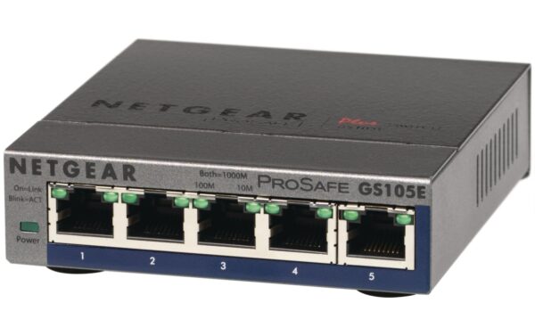 Netgear GS105Ev2: 5 Port Switch 5-Port Gigabit Plus Switch