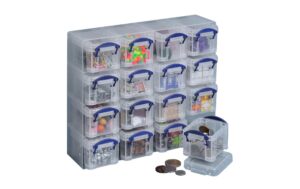 Really Useful Box Set 0.14 Liter klar 16 Kunststoffbox, 280x90x224