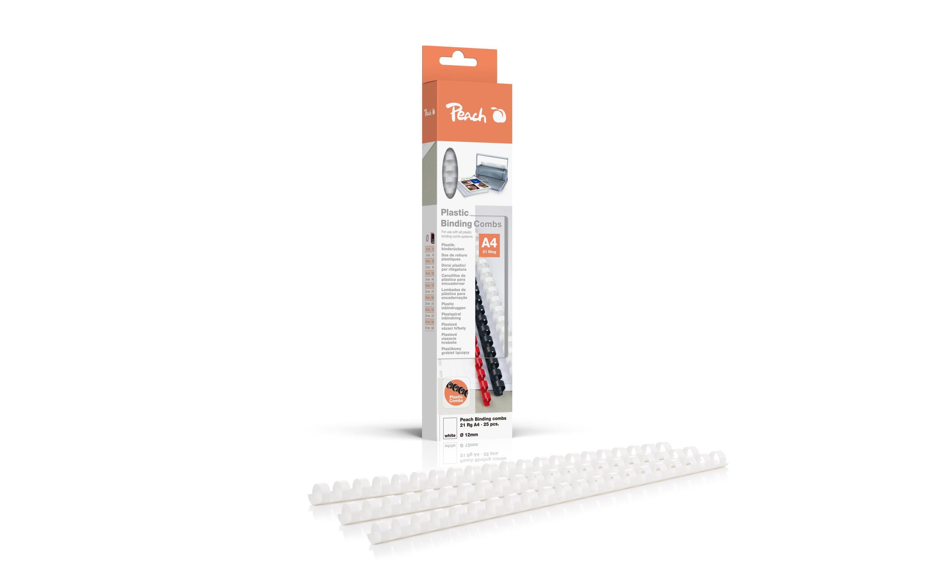 29186 - Mediatech Peach Binderücken 12mm, weiss, 25 Stk. 12 mm kaufen | Mediatech.ch