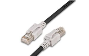 293509 - Mediatech Wirewin Cat.6A LED Patchkabel 2m schwarz PIMF, S/FTP, 10Gbps, Halogenfrei