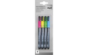 Sigel Kreidemarker 20 bund Rundspitze 1-2mm, pink/gelb/grün/blau
