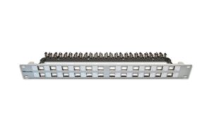24-Port 1HE Patchpanel, geschirmt hellgrau, Leerpanel für Keystone Modul 19
