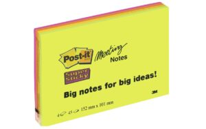 3M Post-it Super Sticky Grossformate 4 Blocks à 45 Blatt - 152 x 101 mm