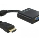 Monitoradapter HDMI-A zu VGA-Bu schwarz HDMI-A Stecker zu VGA Buchse mit Muttern