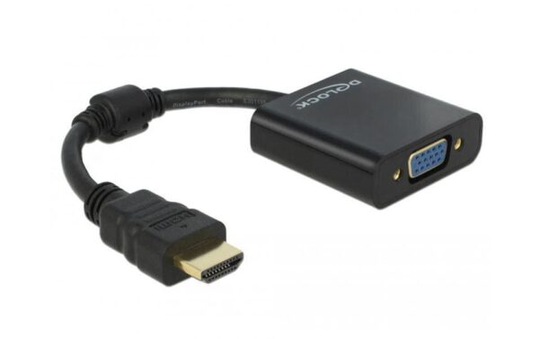 Delock Monitoradapter HDMI-A zu VGA-Bu schwarz HDMI-A Stecker zu VGA Buchse mit Muttern kaufen | Mediatech.ch