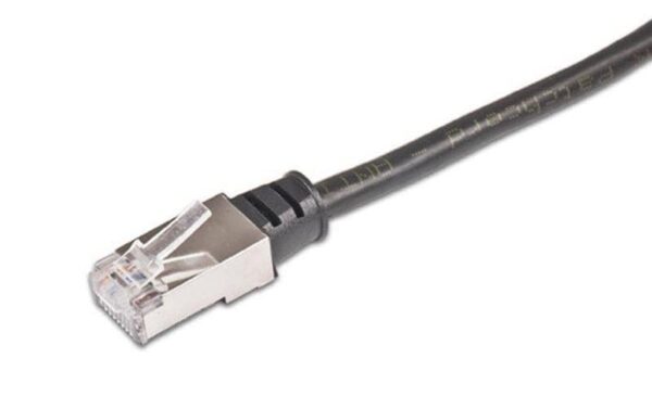 Wirewin Outdoor Patchkabel:  1m, schwarz STP, Cat.5e, AWG26, 1Gbps, PVC, 100% Kupfer