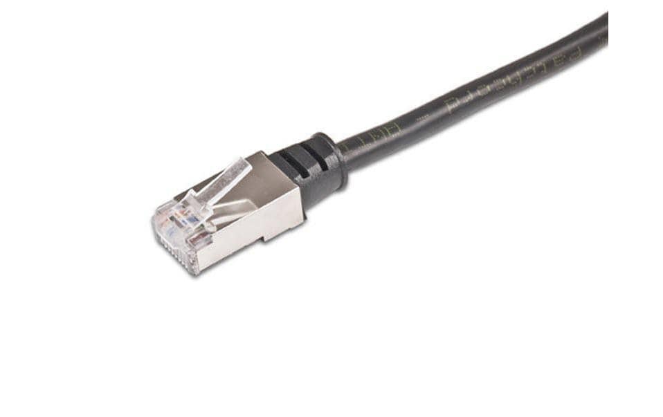 Wirewin Outdoor Patchkabel:  50m, schwarz STP, Cat.5e, AWG26, 1Gbps, PVC, 100% Kupfer