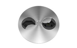 306693 - Mediatech Bachmann Küchensteckdose TWIST 2S, 2xT23 metallische Abdeckscheibe drehbar, schwarz kaufen Schweiz | Mediatech.ch