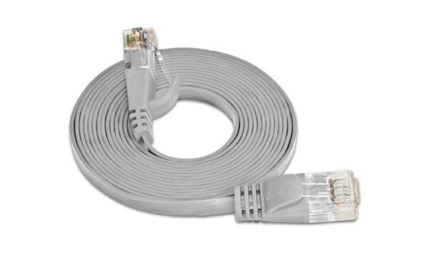 Wirewin Slim Patchkabel: UTP, 0.10m, grau Cat.6, AWG36, Klinkenschutz, Längenaufdruck
