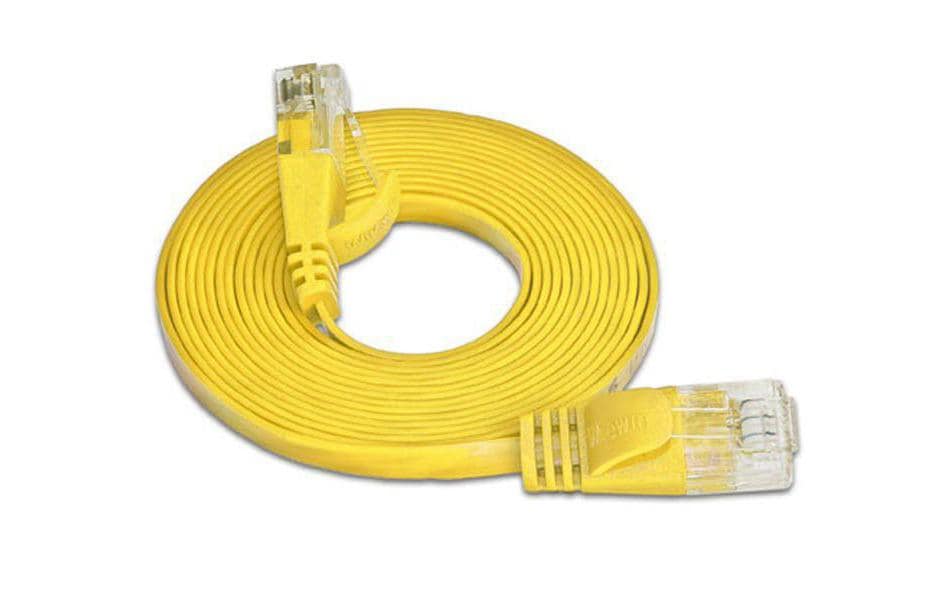 314630 - Mediatech Wirewin Slim Patchkabel: UTP, 0.75m, gelb Cat.6, AWG36, Klinkenschutz, Längenaufdruck