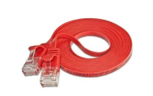 Wirewin Slim Patchkabel: UTP, 0.10m, rot Cat.6, AWG36, Klinkenschutz, Längenaufdruck