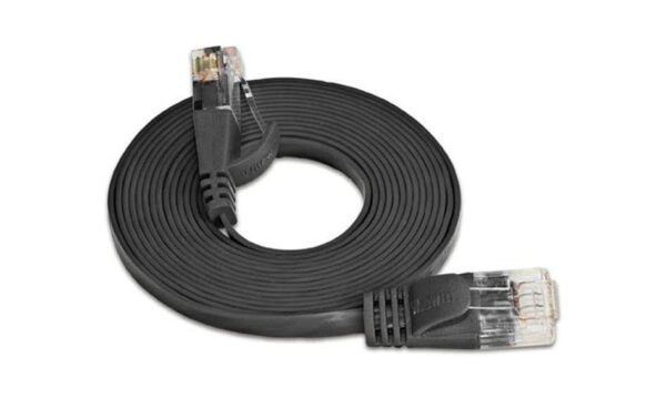314689 - Mediatech Wirewin Slim Patchkabel: UTP, 2m, schwarz Cat.6, AWG36, Klinkenschutz, Längenaufdruck