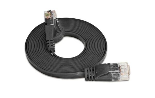 314695 - Mediatech Wirewin Slim Patchkabel: UTP, 20m, schwarz Cat.6, AWG36, Klinkenschutz, Längenaufdruck