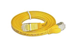 314754 - Mediatech Wirewin Slim Patchkabel: STP, 0.25m, gelb Cat.6, AWG36, Klinkenschutz, Längenaufdruck