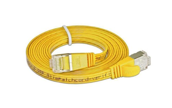 Wirewin Slim Patchkabel: STP, 25m, gelb Cat.6, AWG36, Klinkenschutz, Längenaufdruck