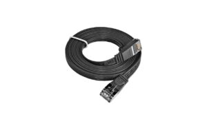 314813 - Mediatech Wirewin Slim Patchkabel: STP, 1m, schwarz Cat.6, AWG36, Klinkenschutz, Längenaufdruck