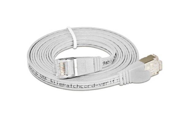 Wirewin Slim Patchkabel: STP, 0.5m, weiss Cat.6, AWG36, Klinkenschutz, Längenaufdruck