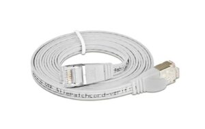 314827 - Mediatech Wirewin Slim Patchkabel: STP, 1m, weiss Cat.6, AWG36, Klinkenschutz, Längenaufdruck