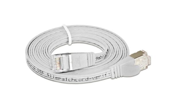Wirewin Slim Patchkabel: STP, 20m, weiss Cat.6, AWG36, Klinkenschutz, Längenaufdruck