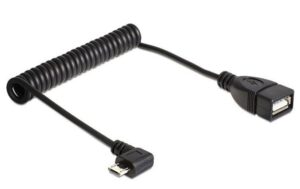 Delock USB OTG (On the Go) Spiralkabel, 28-55cm Datenübertragung zwischen 2 Mobilgeräten kaufen | Mediatech.ch