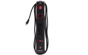 Brennenstuhl Premium-Line Technik SDL 4+2 quer xT13, o. Schalter, sz/rt, 3m Kabel
