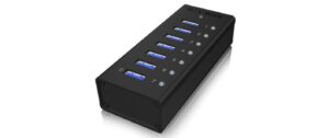 ICY BOX IB-AC618, 7x USB3.0 Hub, 1x USB Ladeport, 1x USB3.0 Typ Micro-B