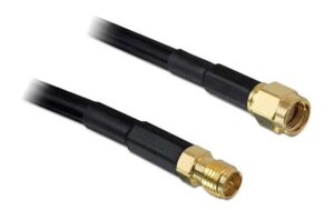 Delock RP-SMA Buchse zu RP-SMA-ST 2m Antennen Verlängerungskabel für 2.4 / 5Ghz