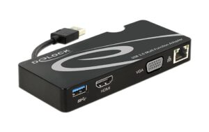 Delock Port Replicator USB3.0 1xUSB3.0, 1xGiga LAN, 1xHDMI, 1xVGA